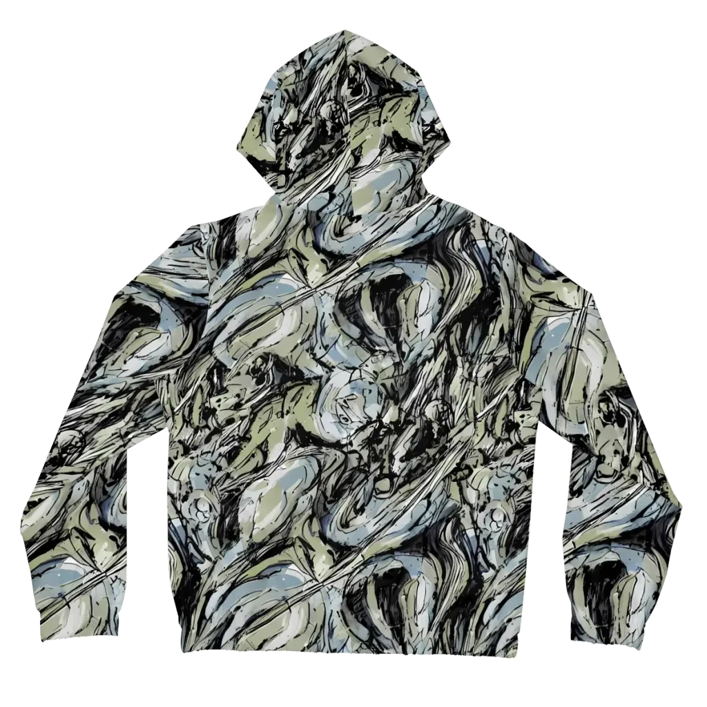 Marble Nocturne on Women's Full-Zip Hoodie — Back
