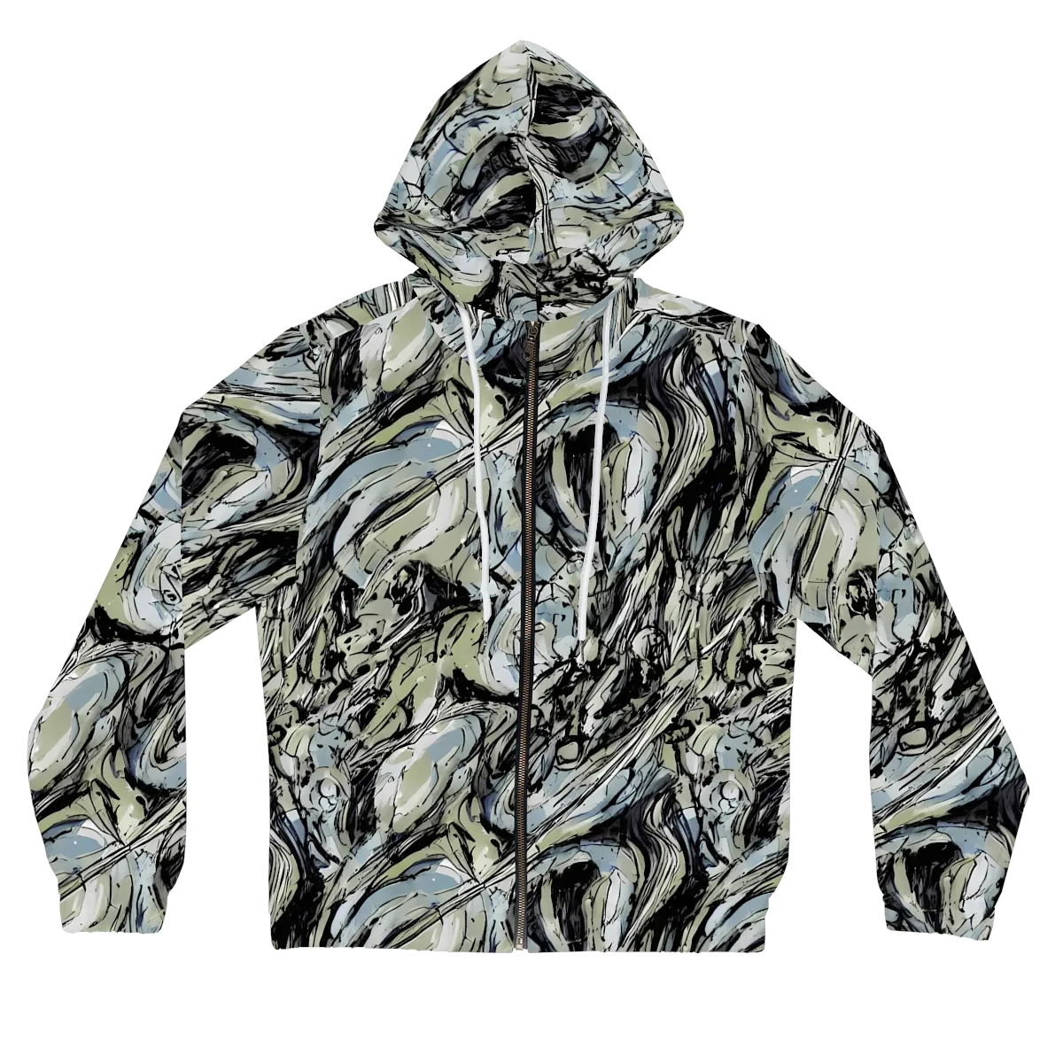 Marble Nocturne on Women's Full-Zip Hoodie — Front