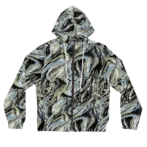 Marble Nocturne on a Women's Full-Zip Hoodie