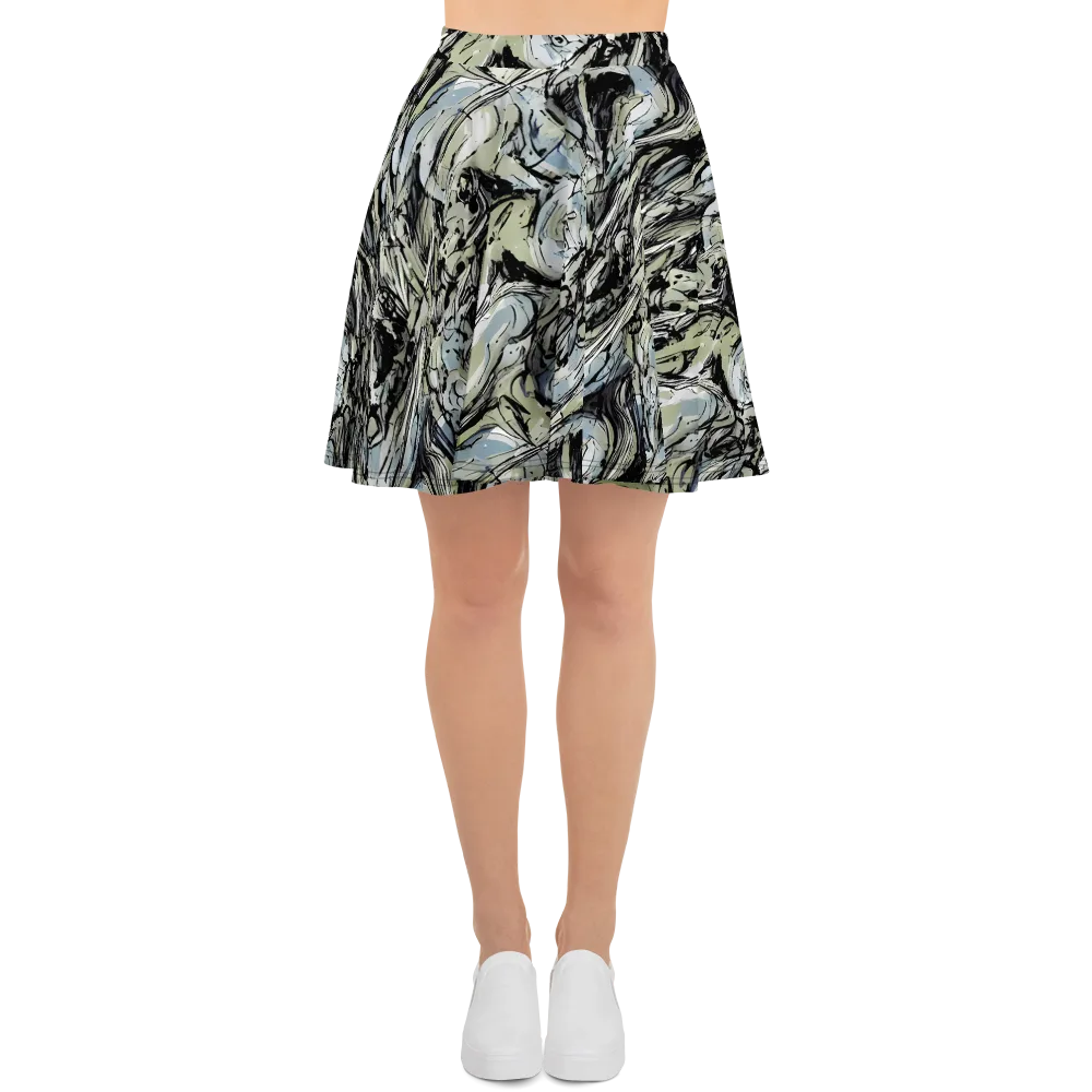 Marble Nocturne on Skater Skirt — Front