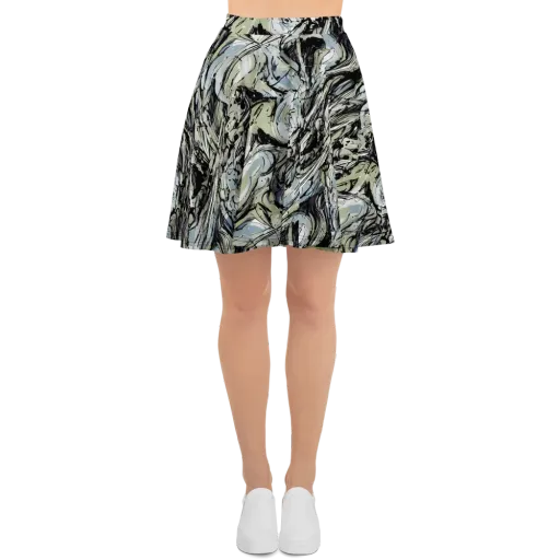 Marble Nocturne on a Skater Skirt