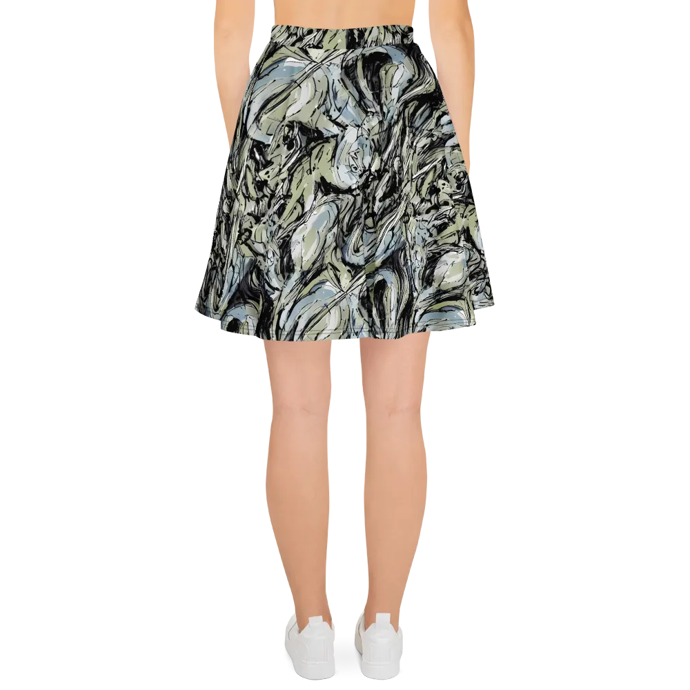 Marble Nocturne on Skater Skirt — Back