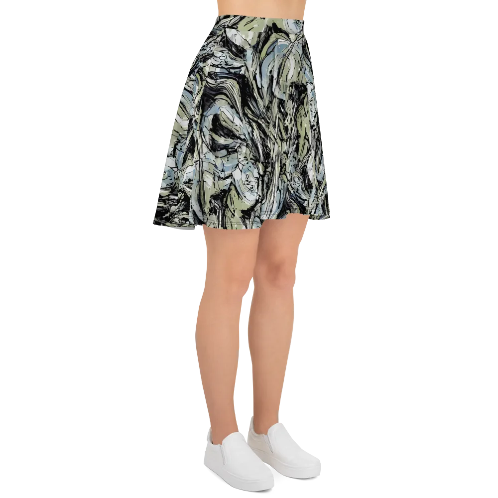Marble Nocturne on Skater Skirt — Right