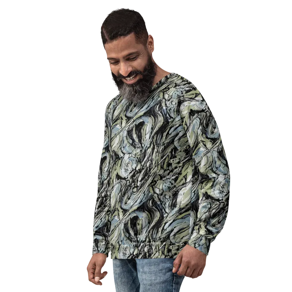 Marble Nocturne on Sweatshirt — Left Front