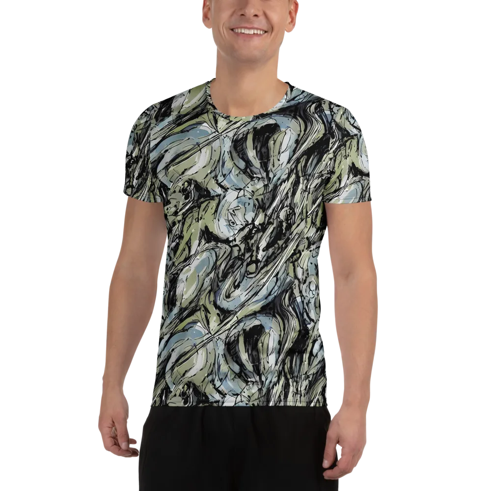 Marble Nocturne on Men's Athletic T-Shirt — Front