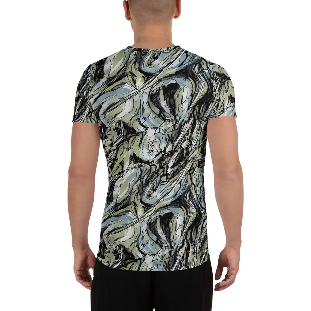 Marble Nocturne on Men's Athletic T-Shirt — Back