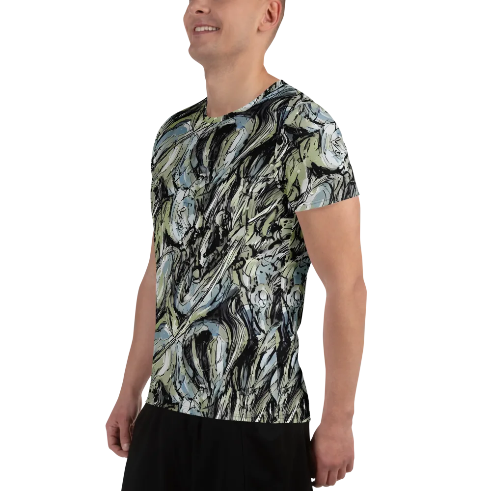 Marble Nocturne on Men's Athletic T-Shirt — Left