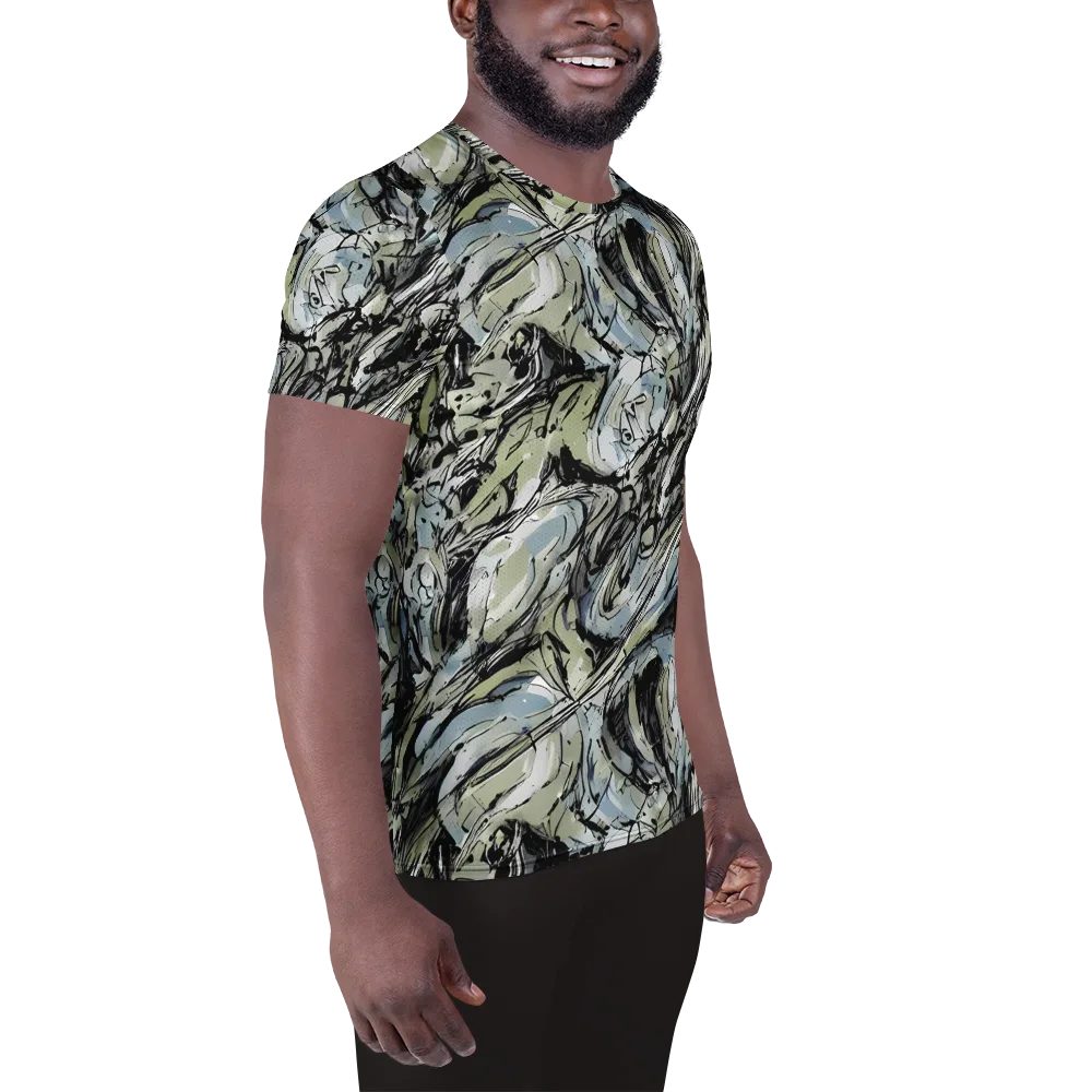 Marble Nocturne on Men's Athletic T-Shirt — Right
