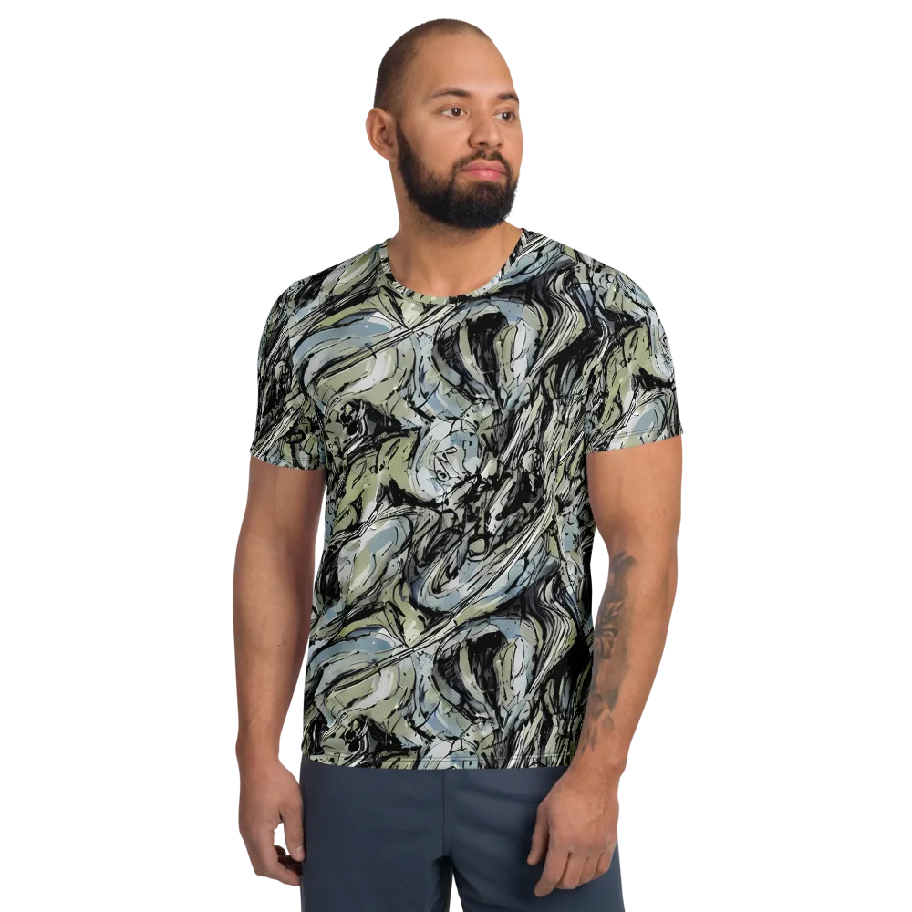 Marble Nocturne on Men's Athletic T-Shirt — Front