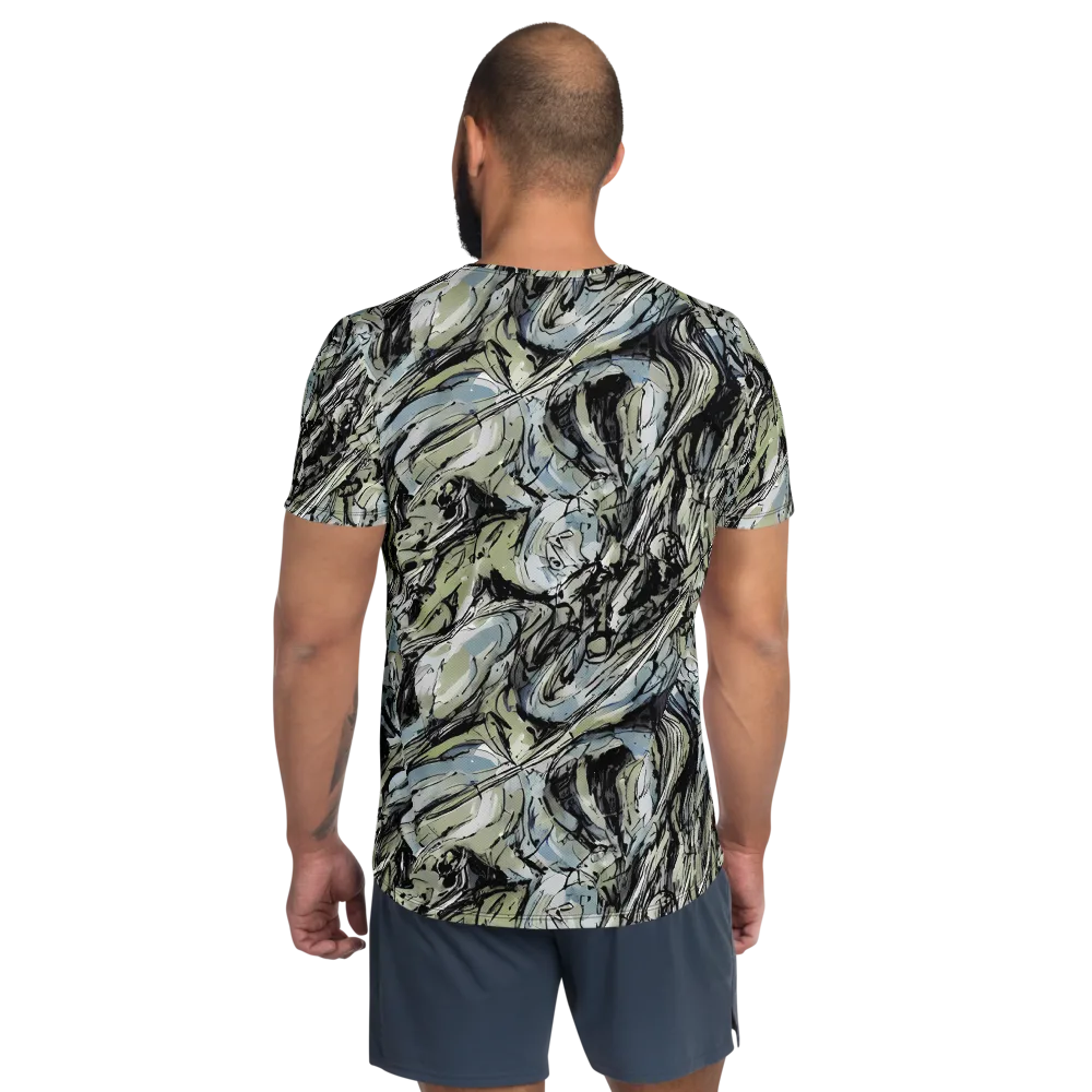 Marble Nocturne on Men's Athletic T-Shirt — Back