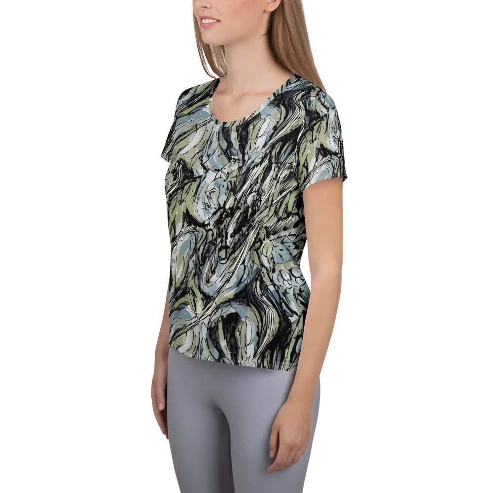 Marble Nocturne on Women's Athletic T-Shirt — Left