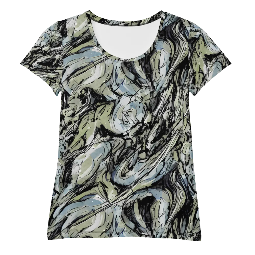 Marble Nocturne on Women's Athletic T-Shirt — Front