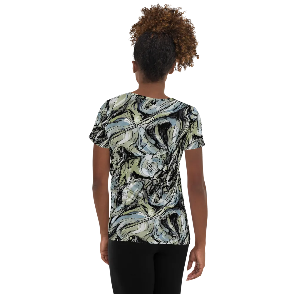 Marble Nocturne on Women's Athletic T-Shirt — Back