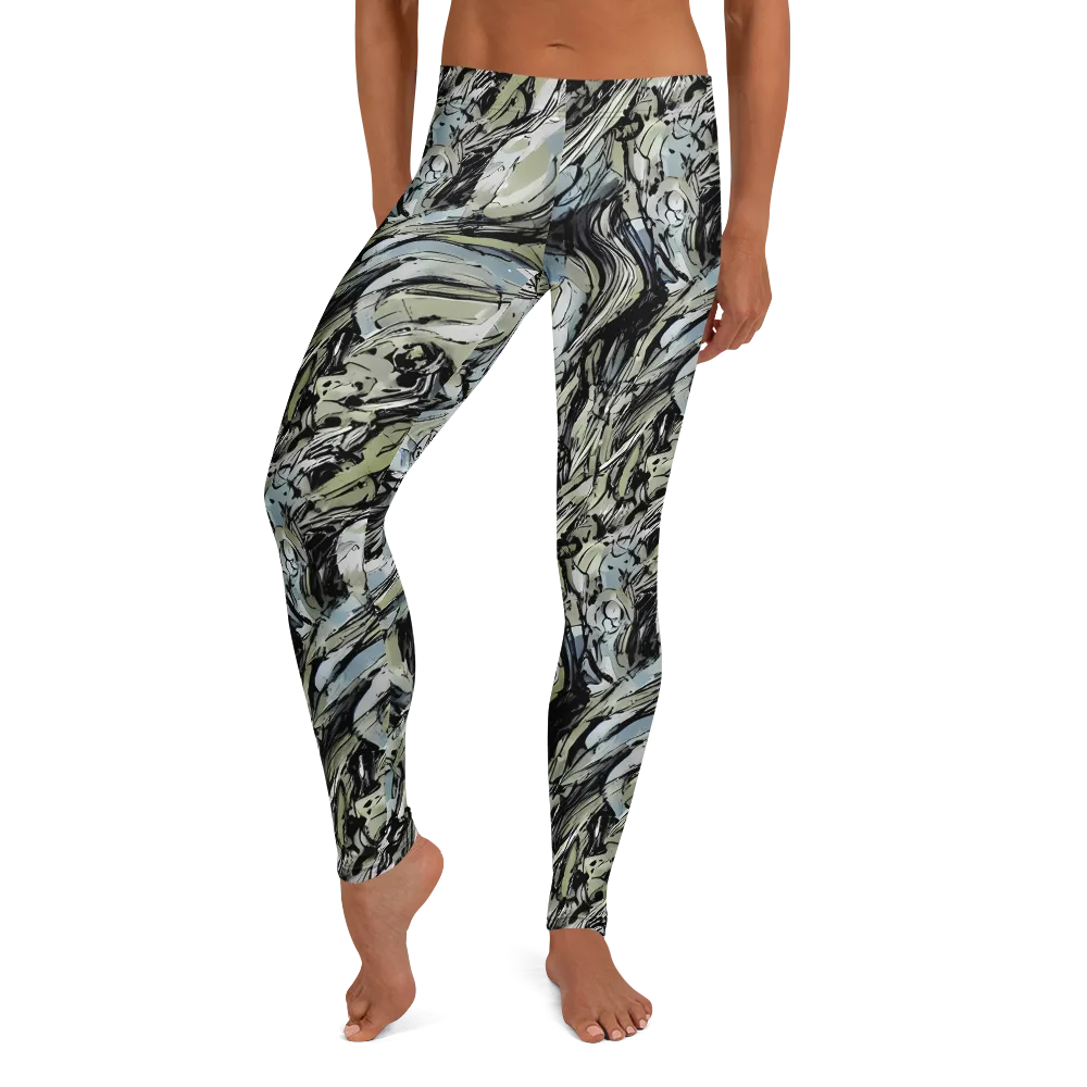 Marble Nocturne on Leggings — Front