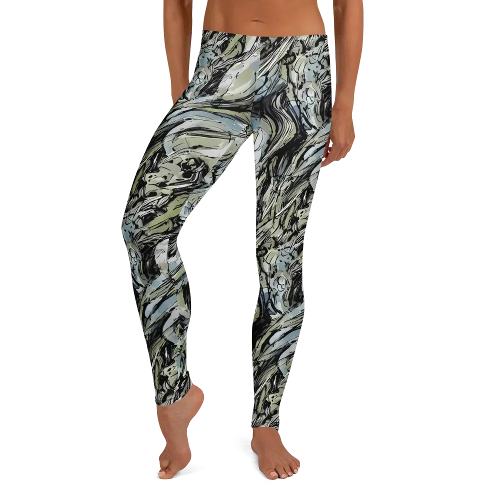 Marble Nocturne on Leggings — Front