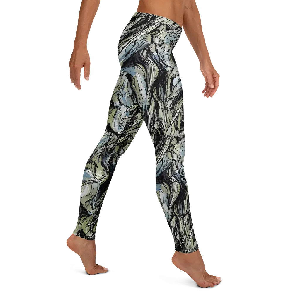 Marble Nocturne on Leggings — Right