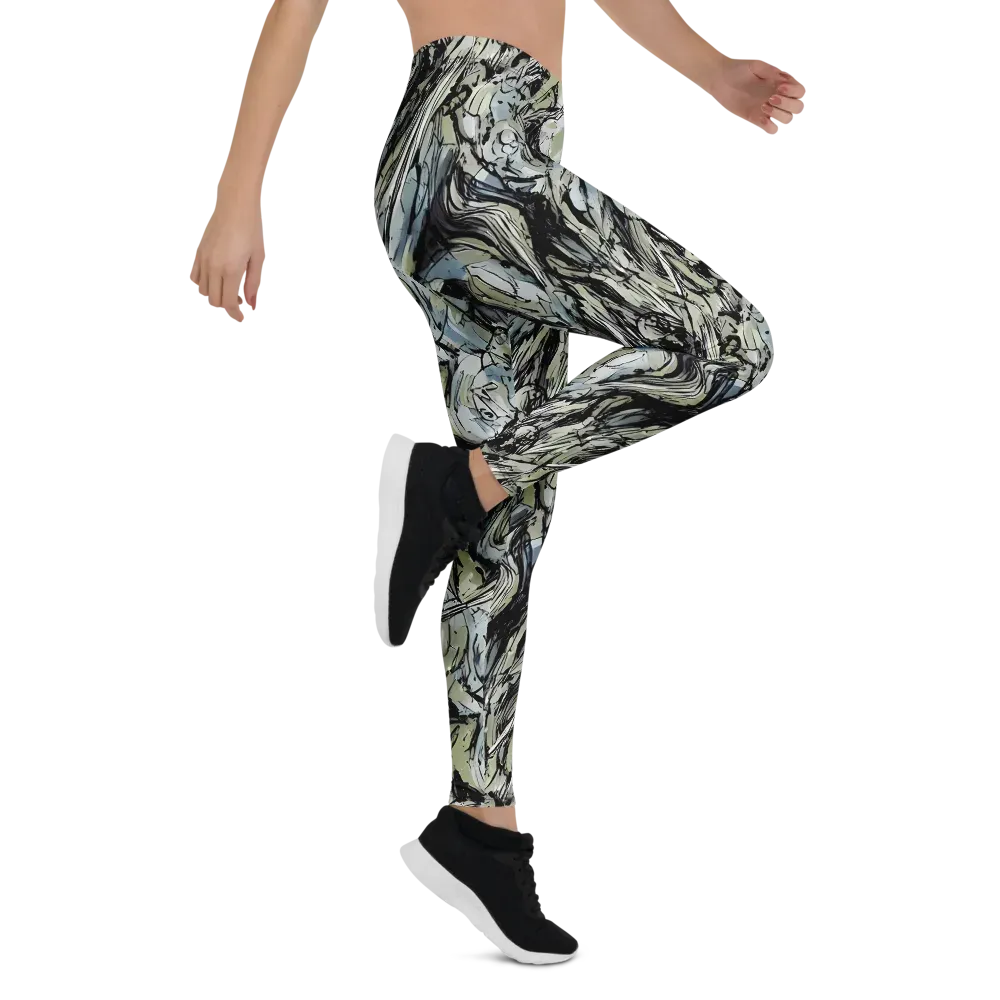 Marble Nocturne on Leggings — Right