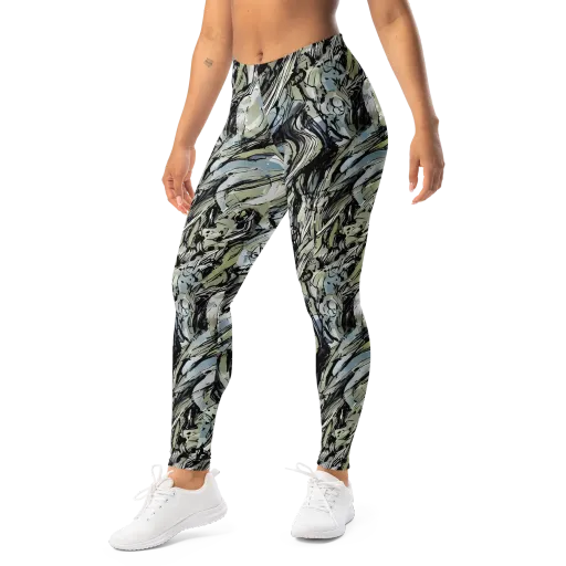 Marble Nocturne on a Leggings