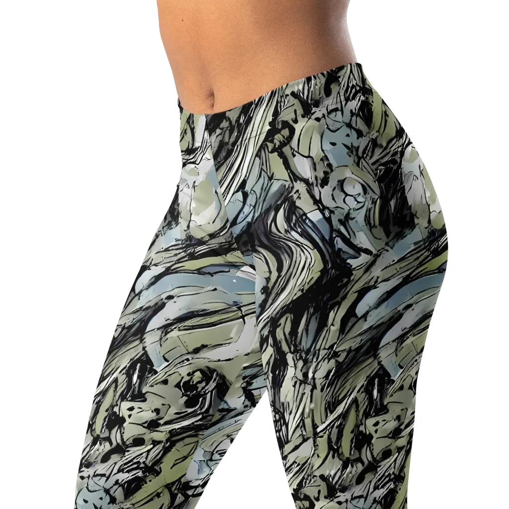 Marble Nocturne on Leggings — Left Front