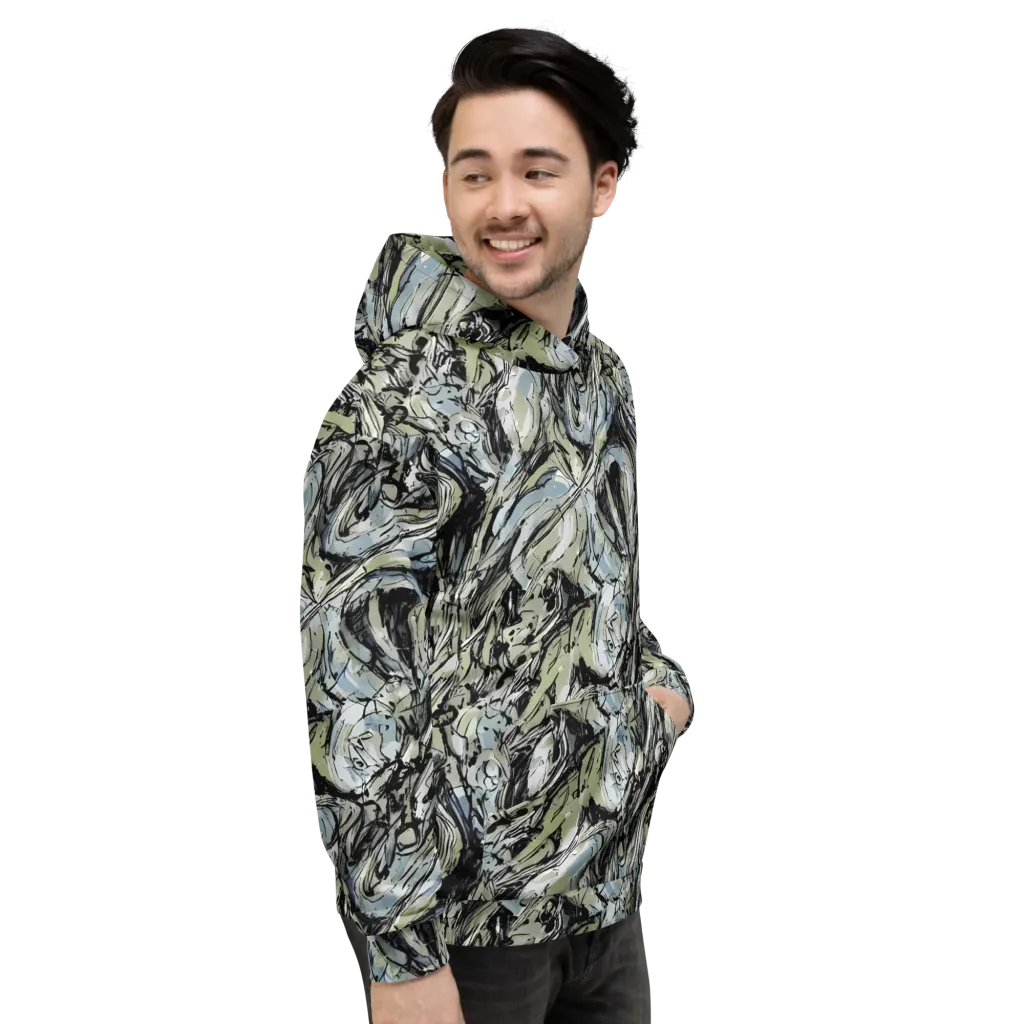 Marble Nocturne on Hoodie — Right