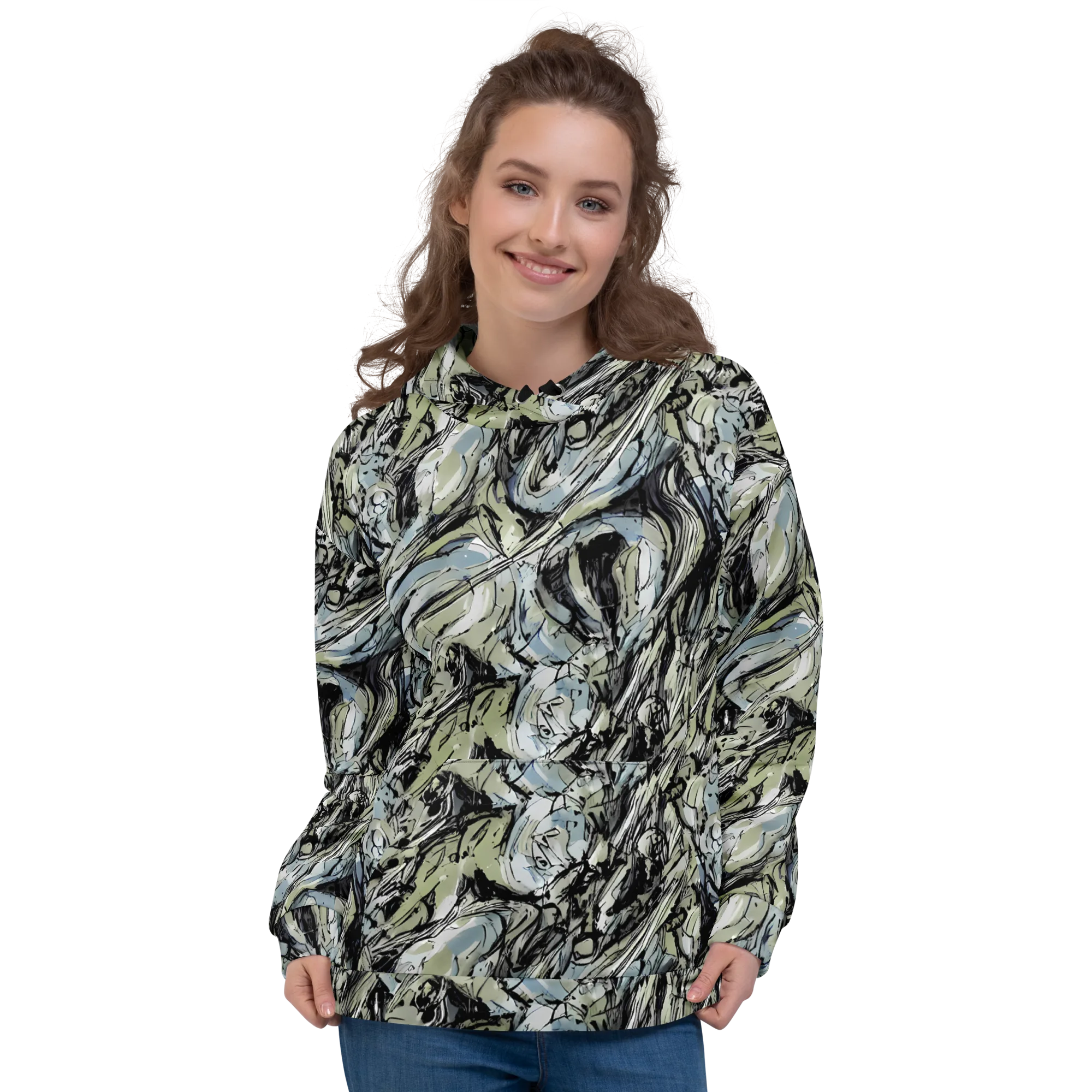 Marble Nocturne on Hoodie — Front