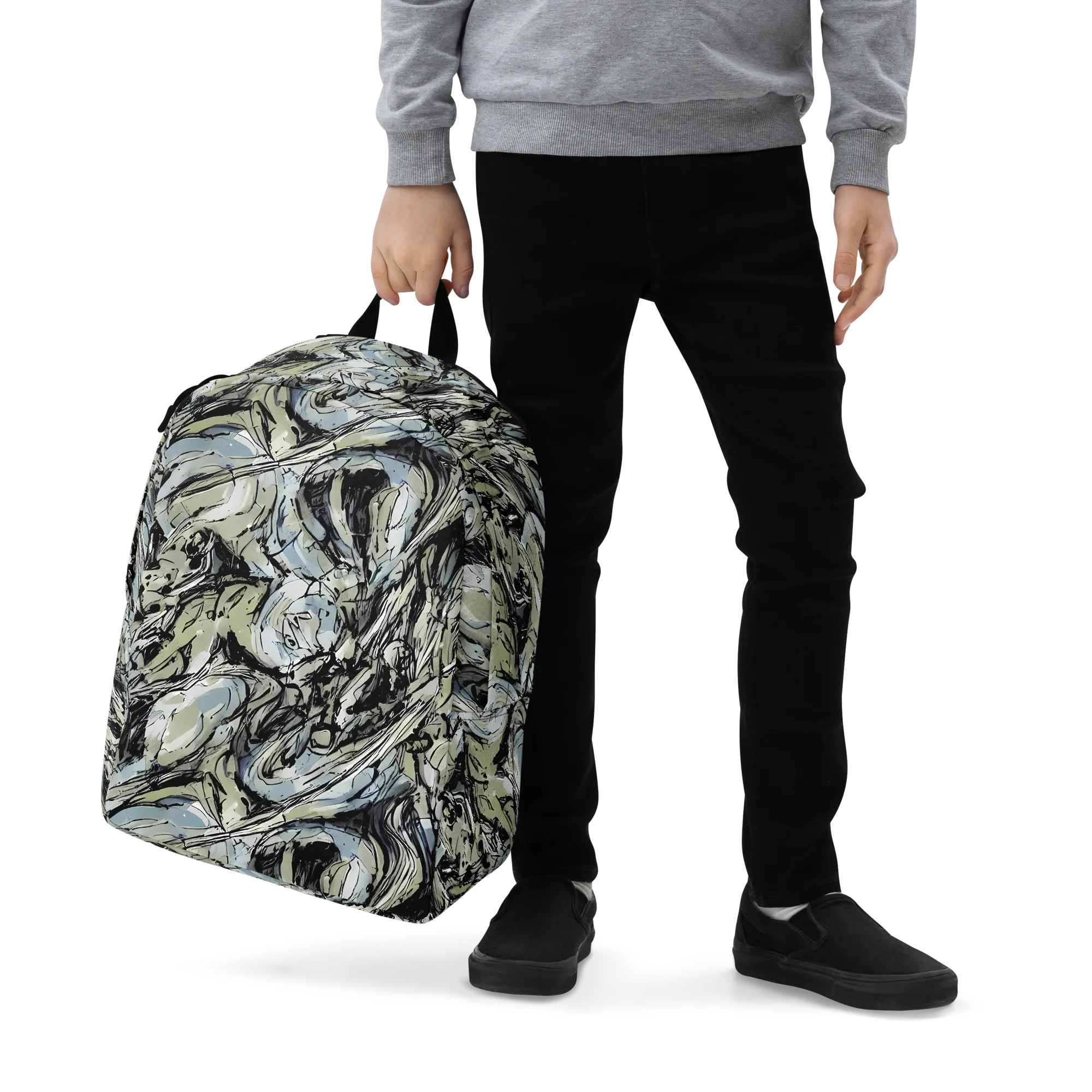 Marble Nocturne on Minimalist Backpack — Zoomed-in