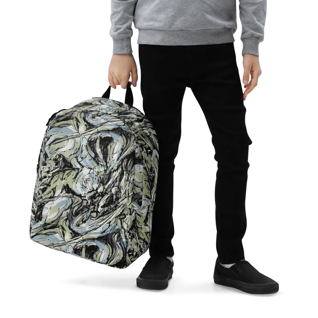 Marble Nocturne on Minimalist Backpack — Zoomed-in