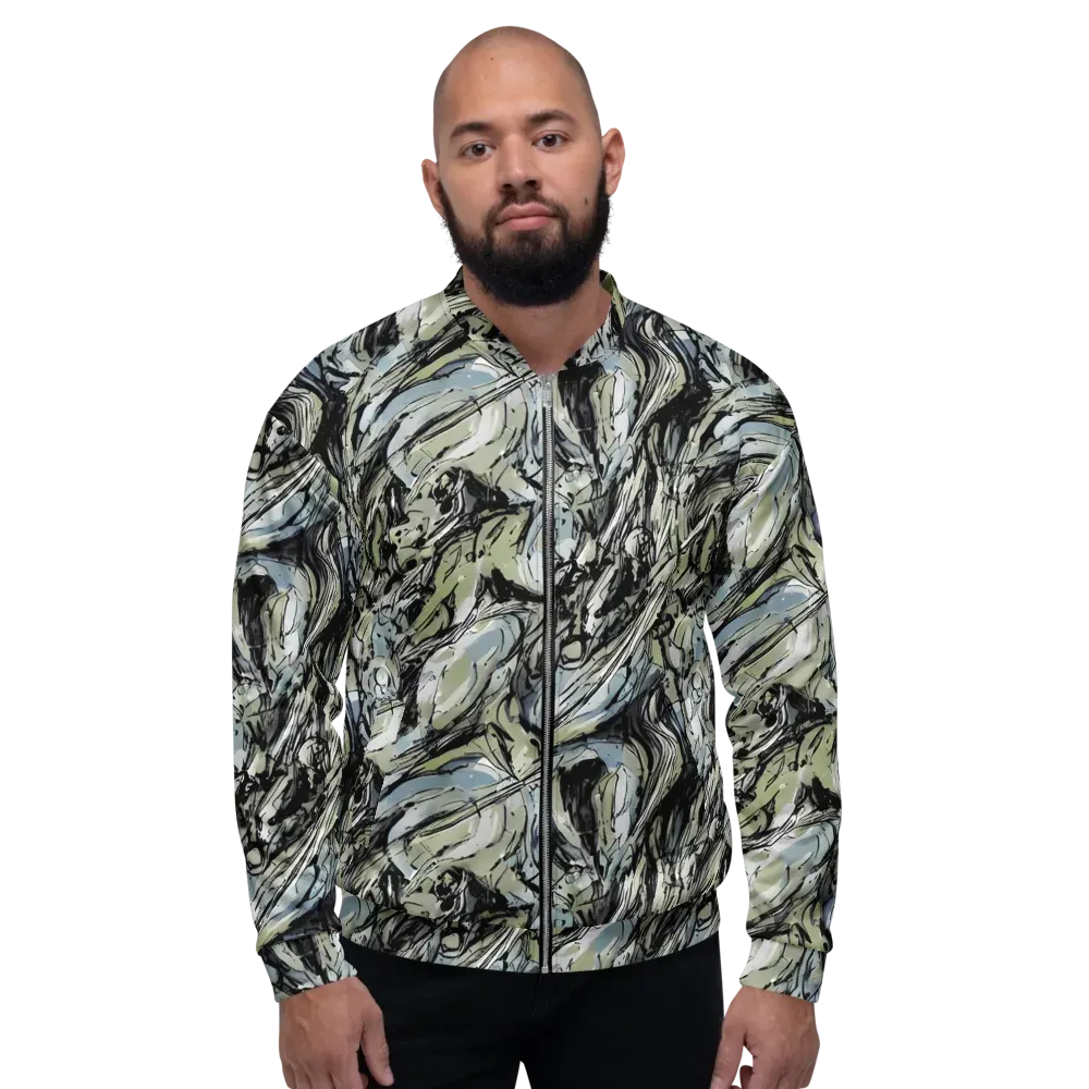 Marble Nocturne on Bomber Jacket — Front