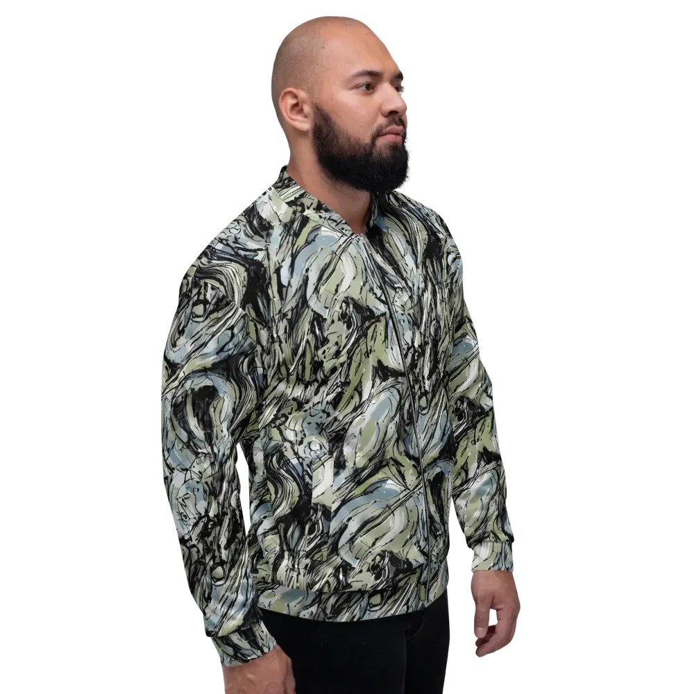 Marble Nocturne on Bomber Jacket — Right
