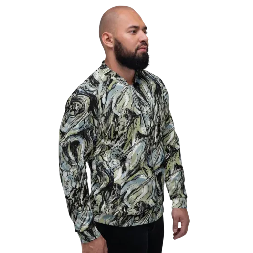 Marble Nocturne on a Bomber Jacket