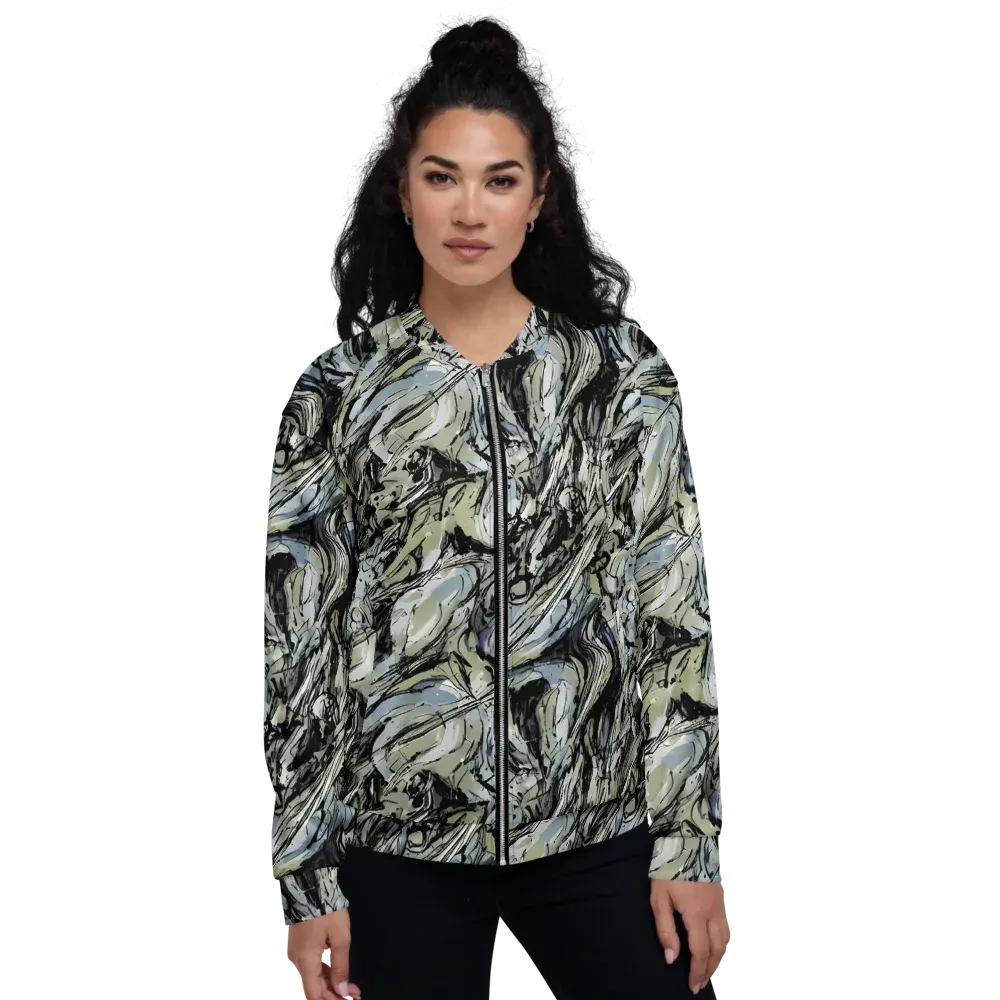 Marble Nocturne on Bomber Jacket — Front