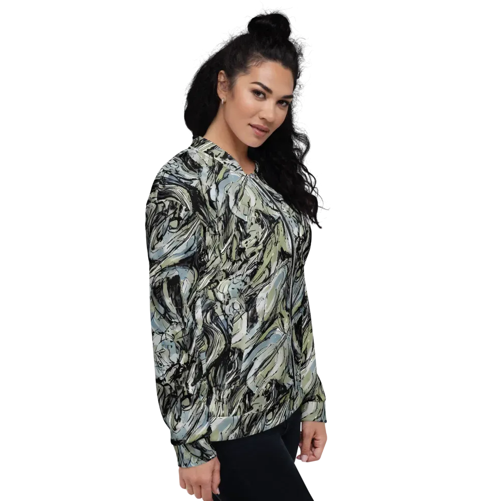 Marble Nocturne on Bomber Jacket — Right