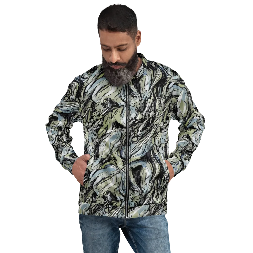 Marble Nocturne on Bomber Jacket — Front