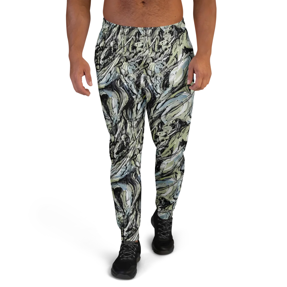 Marble Nocturne on Men's Joggers — Front