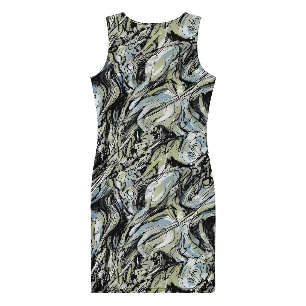 Marble Nocturne on Bodycon Dress — Back