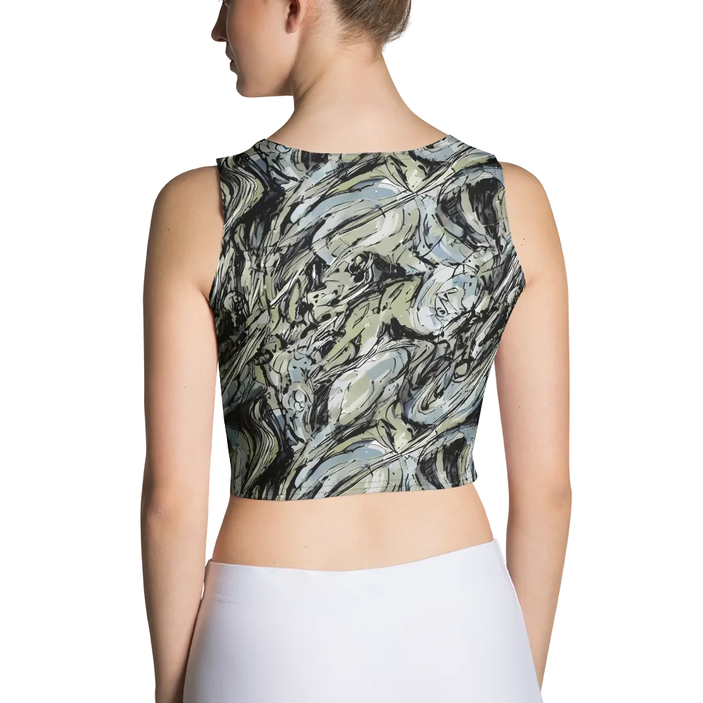 Marble Nocturne on Crop Top — Back