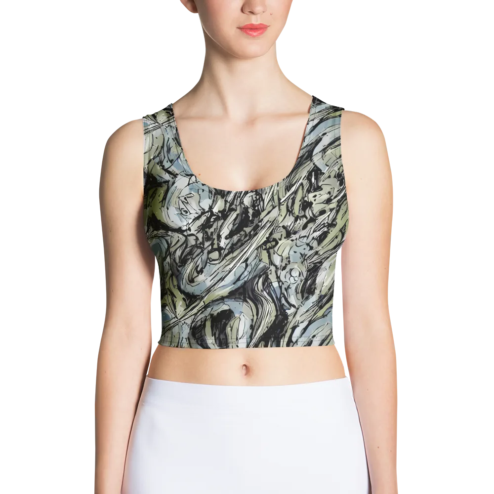 Marble Nocturne on Crop Top — Front