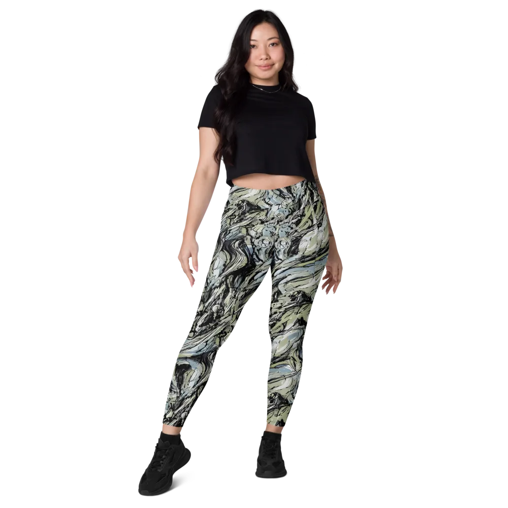 Marble Nocturne on Leggings with Pockets — Front