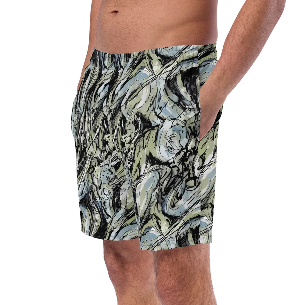 Marble Nocturne on Swim Trunks — Left Front