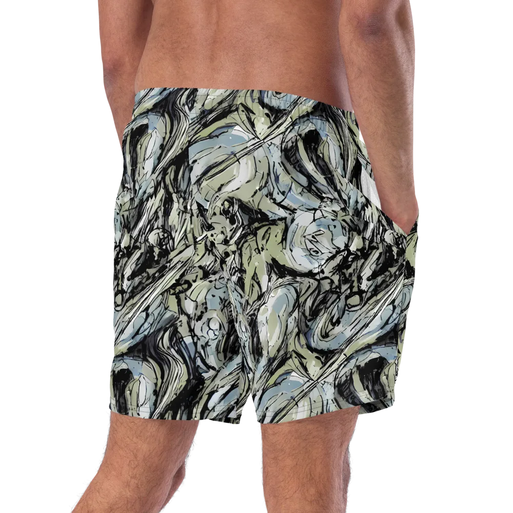 Marble Nocturne on Swim Trunks — Right Back