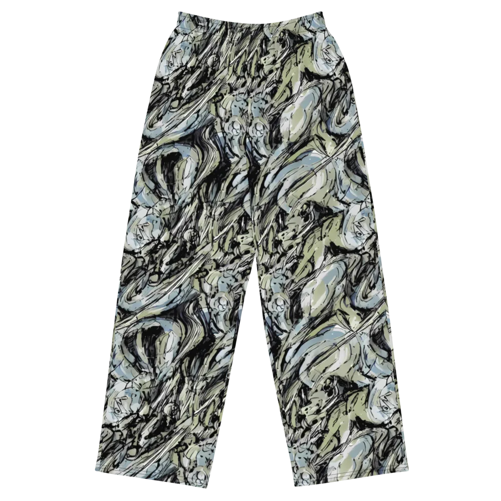 Marble Nocturne on Wide-Leg Pants — Front