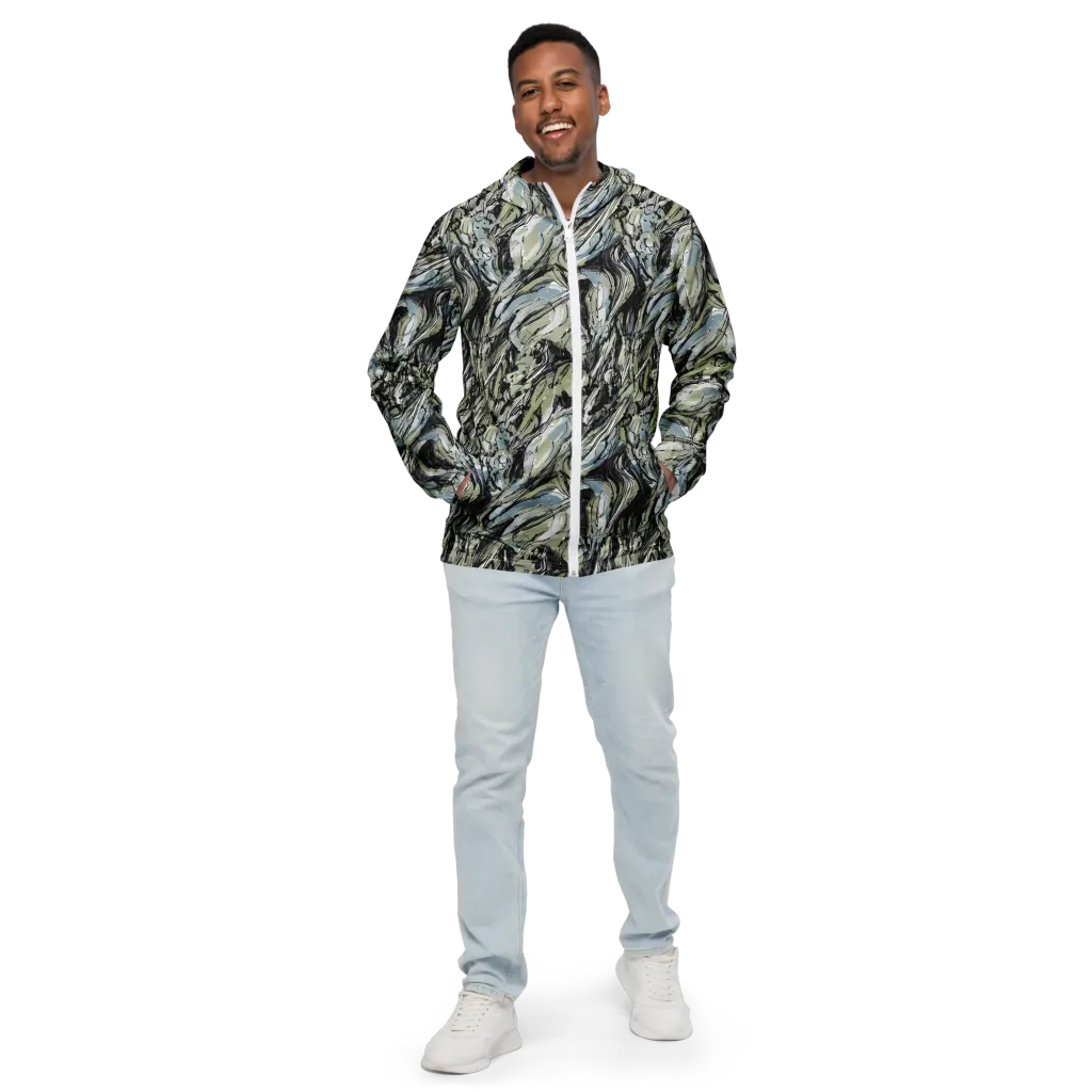 Marble Nocturne on Men's Windbreaker — Front