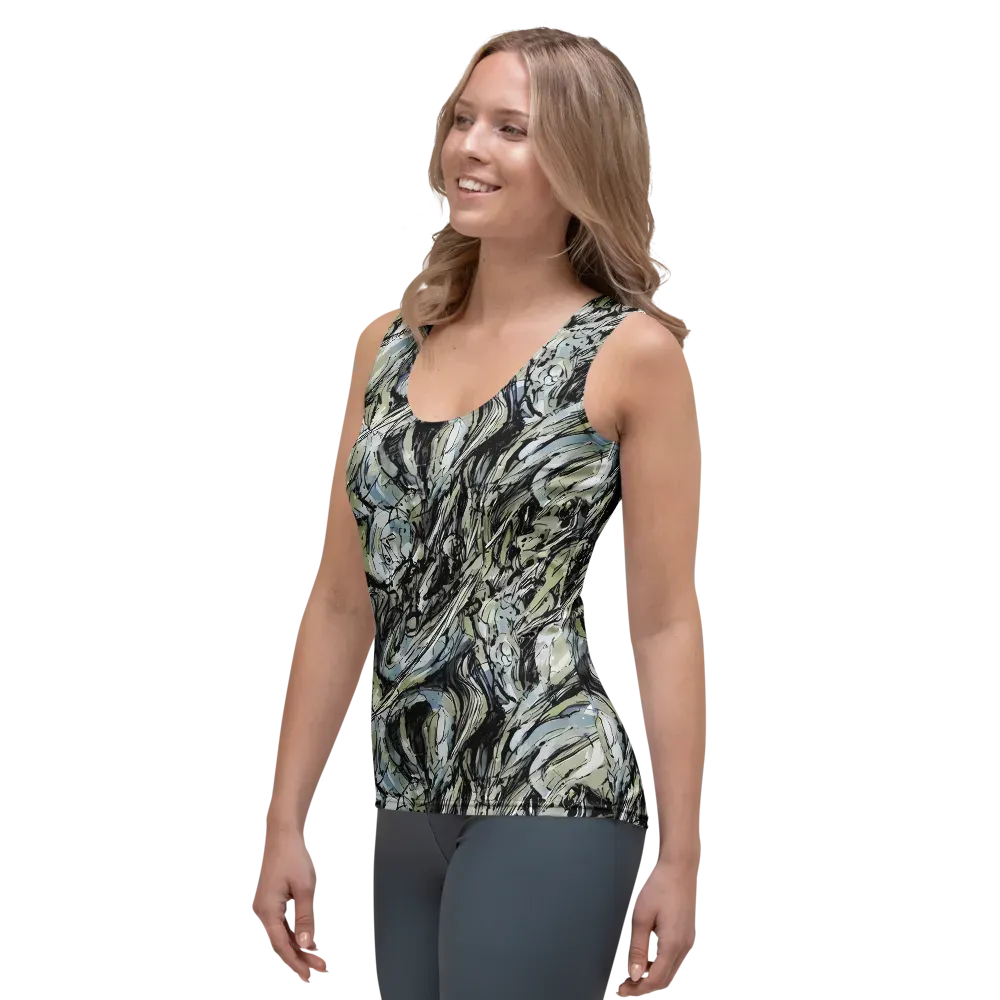 Marble Nocturne on Women's Tank Top — Left Front