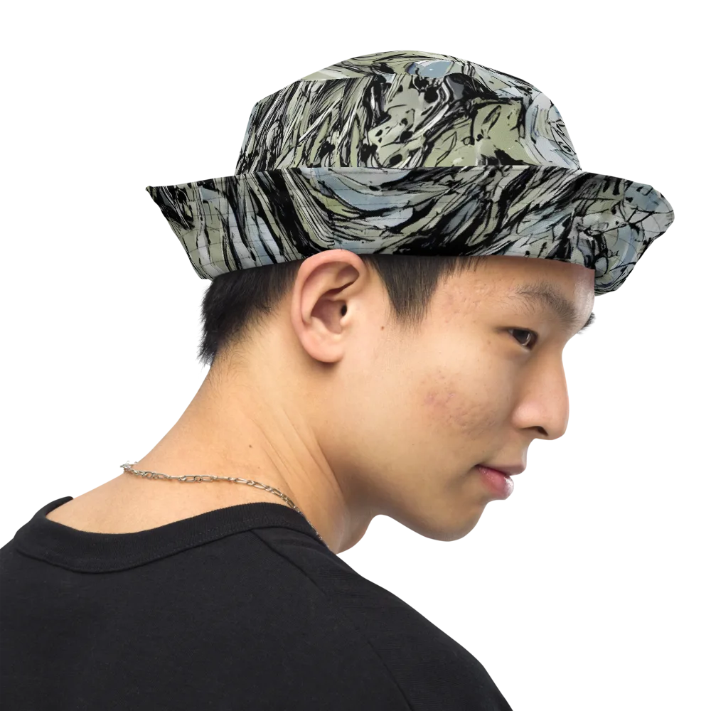 Marble Nocturne on Reversible Bucket Hat — Right Outside