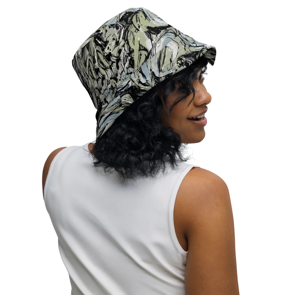 Marble Nocturne on Reversible Bucket Hat — Right Outside