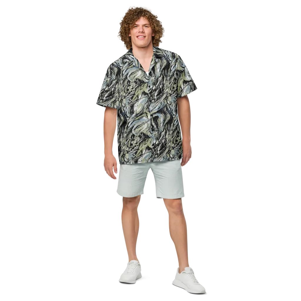 Marble Nocturne on Button Shirt — Front