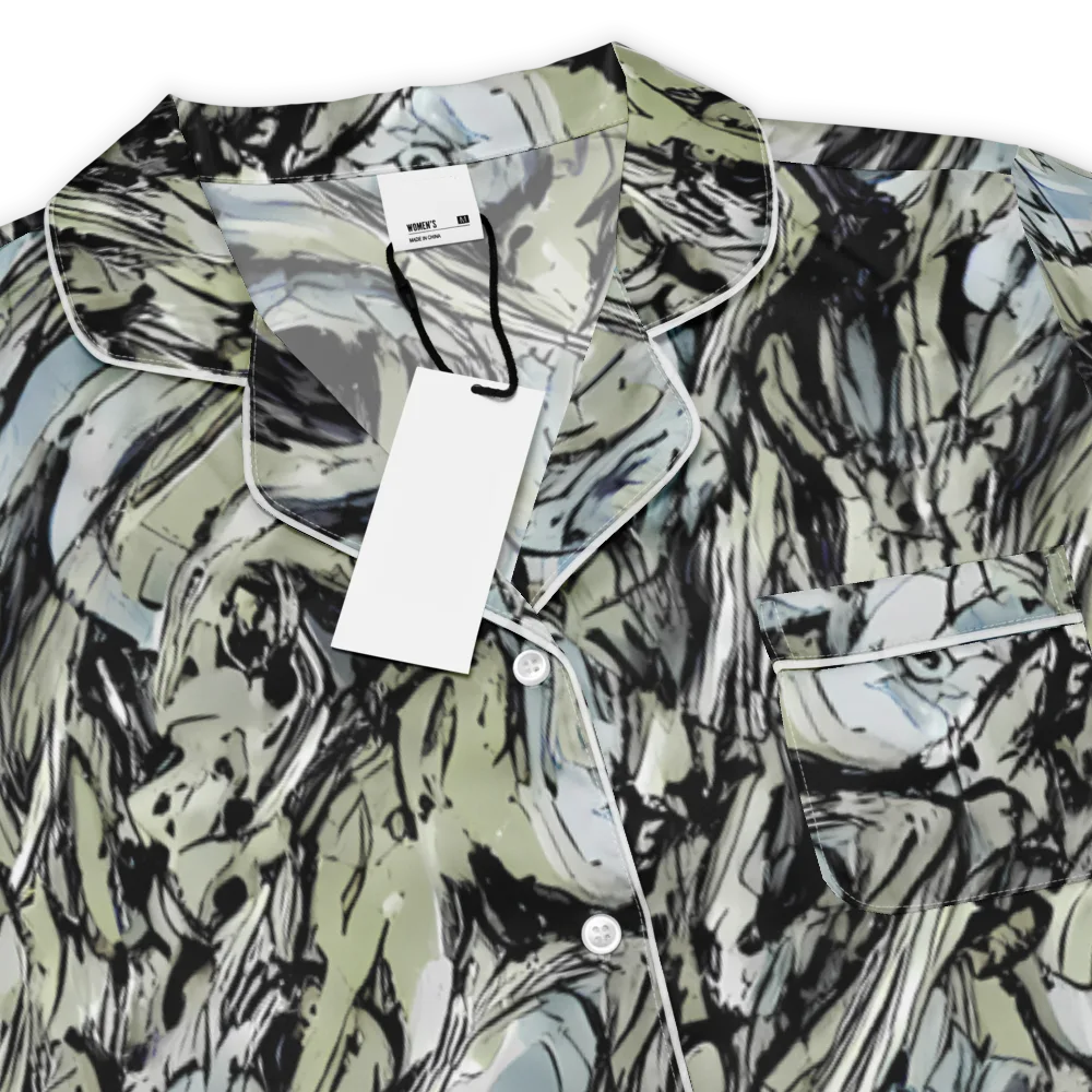 Marble Nocturne on Women's Short Sleeve Pajama Top — Product details