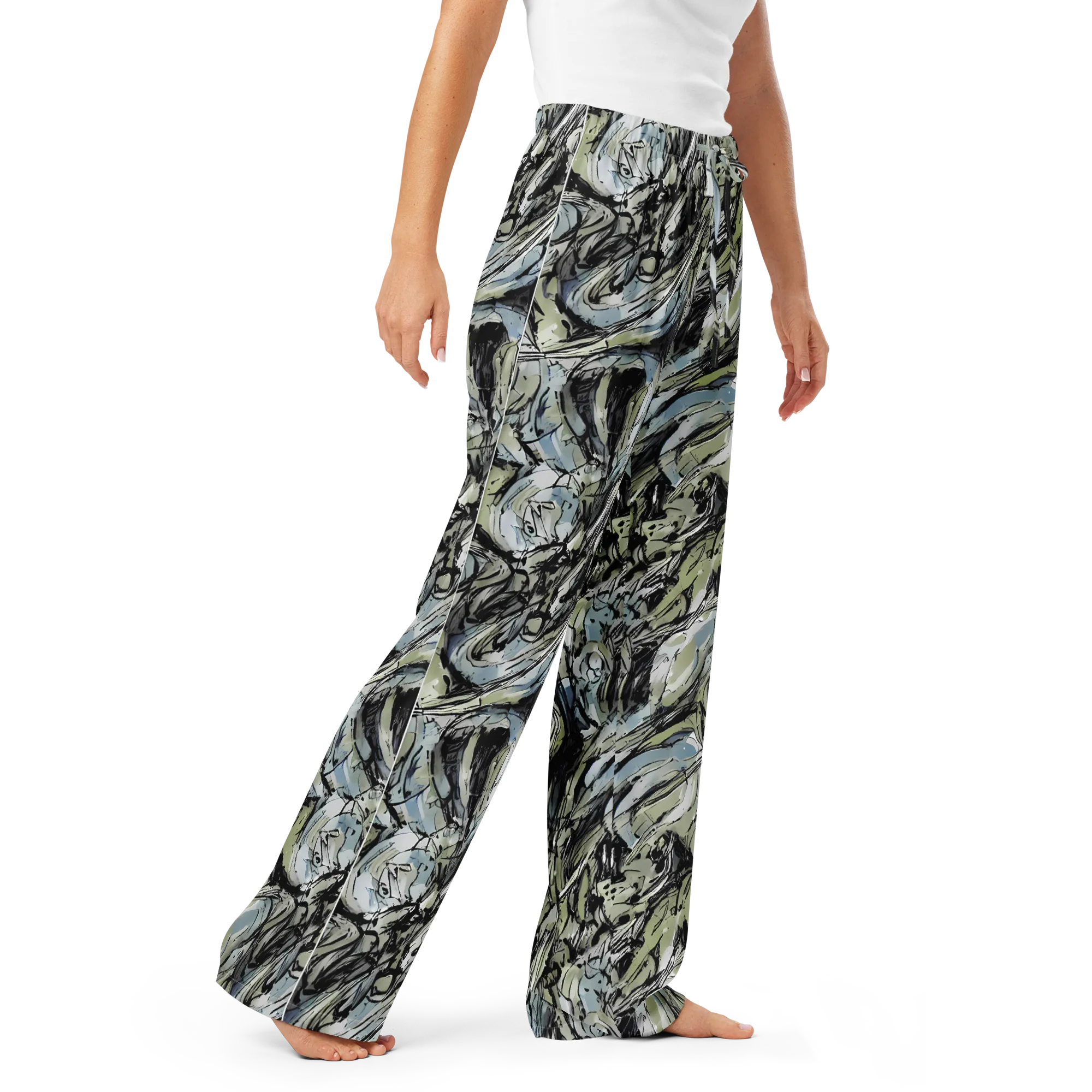 Marble Nocturne on Women's Pajama Pants — Right Front