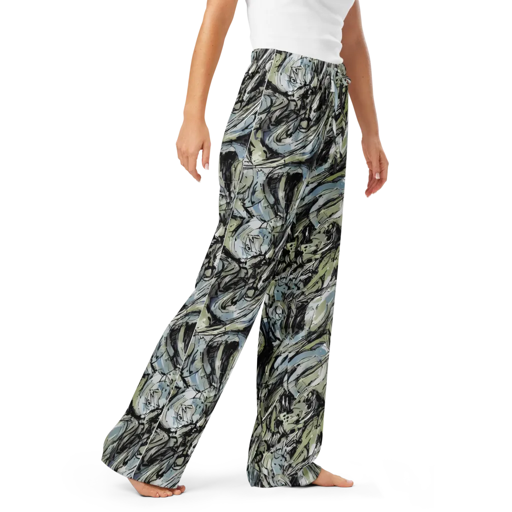 Marble Nocturne on Women's Pajama Pants — Right Front