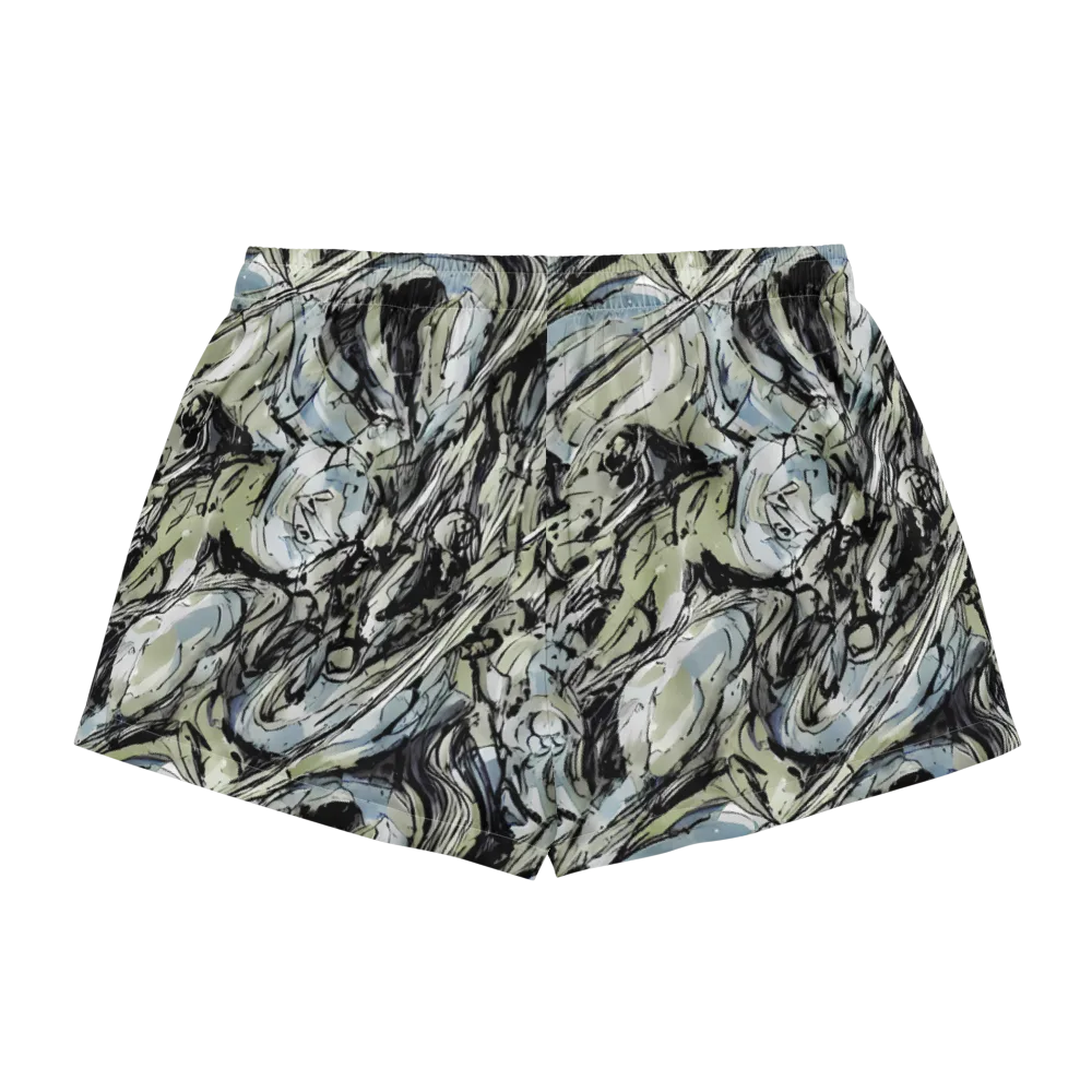 Marble Nocturne on Women's Pajama Shorts — Back